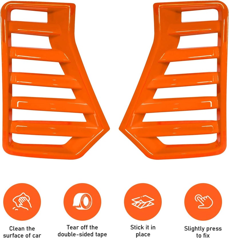 BORUIEN For Toyota Tacoma 2024 2025 2026 Exterior Accessories Front Bumper Side Fog Lamp Light Cover Headlight Trim Frame Grille Decor ABS (Orange) - Image 2